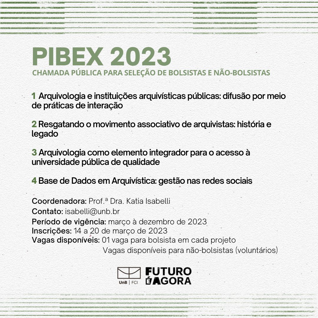 PIBEX 2023: Inscrições abertas para projetos de extensão coordenados pela Professora Katia Isabelli