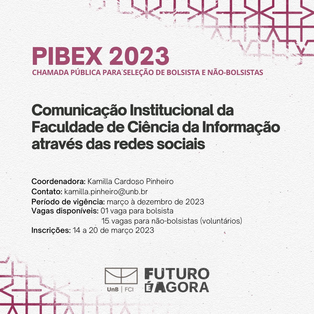 PIBEX 2023: Inscrições abertas para o projeto de extensão 