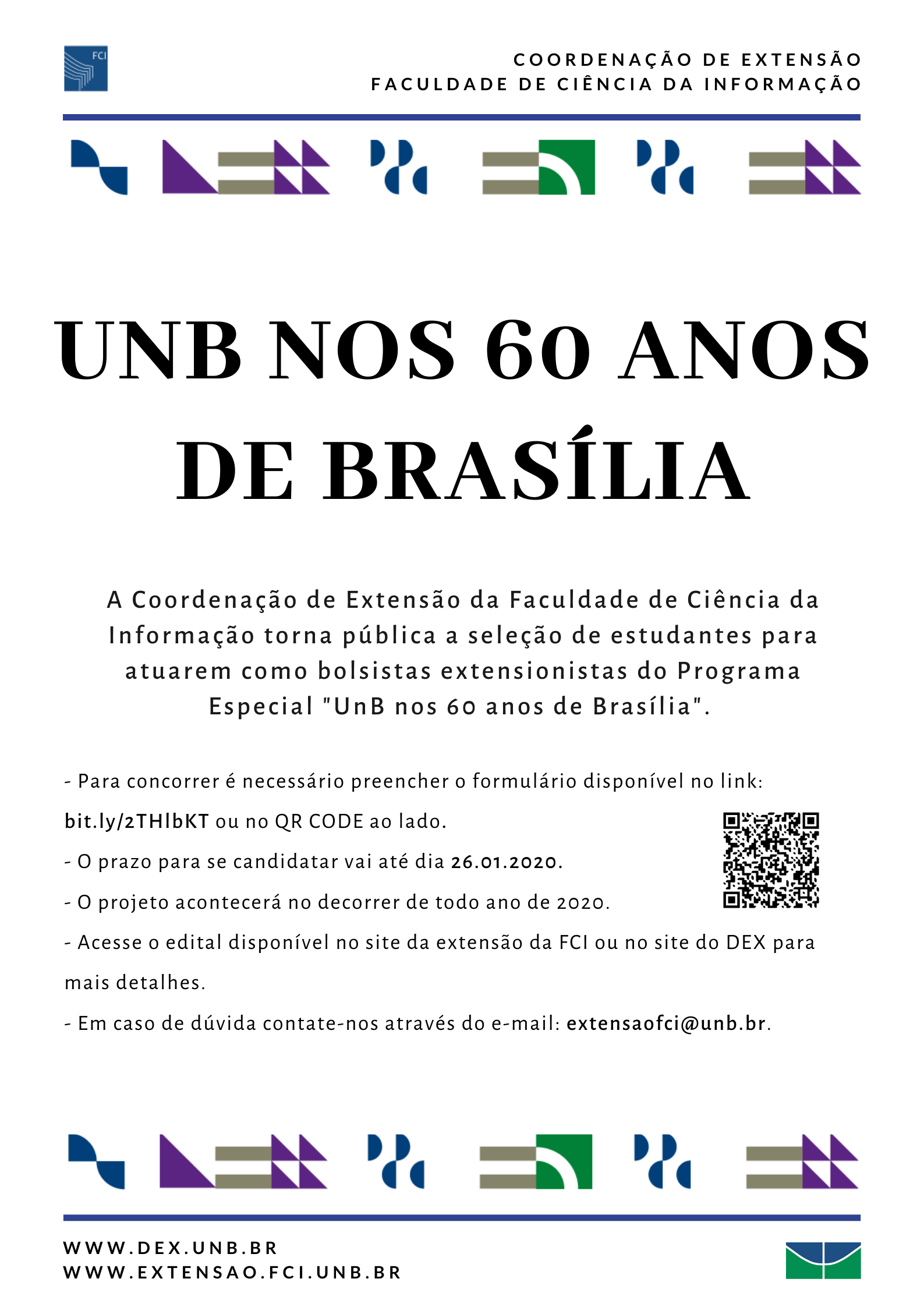 qrExtensão FCI UnB nos 60 anos de Brasília